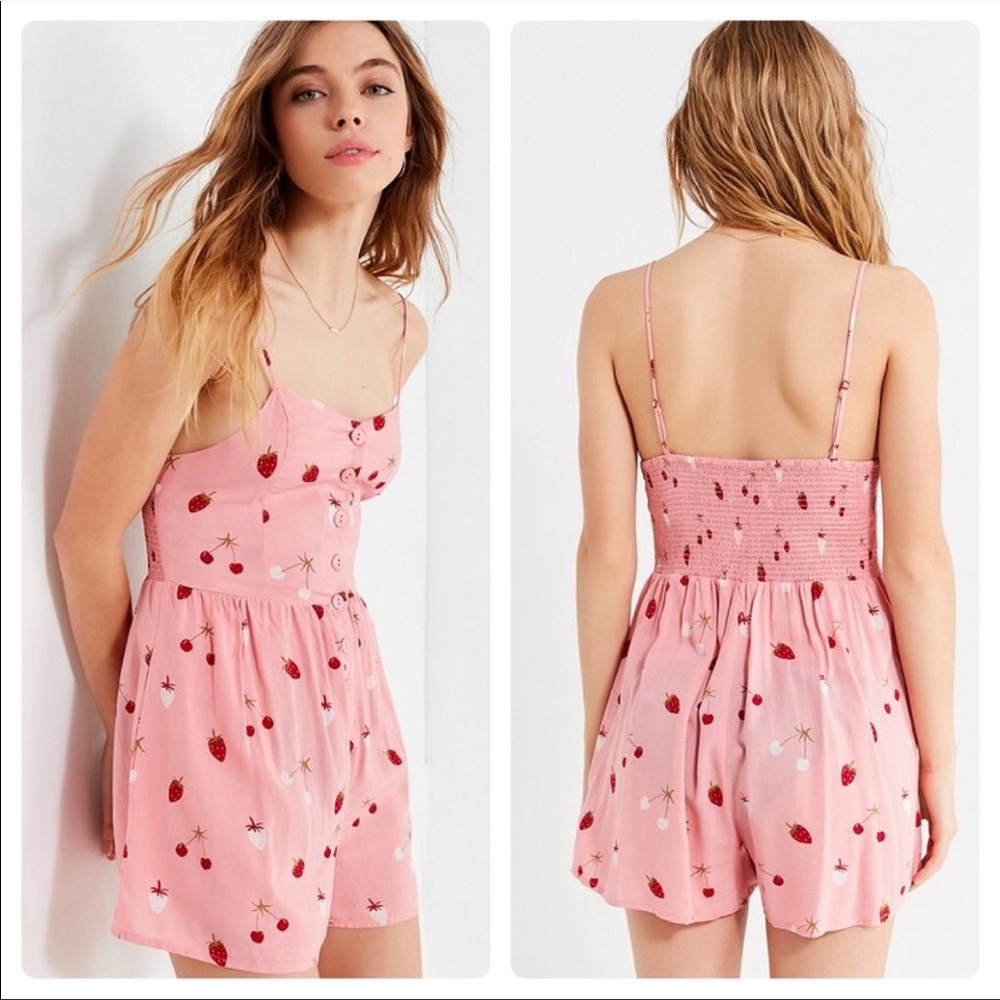 Urban Outfitters Poppy Strawberry Cherry Romper
